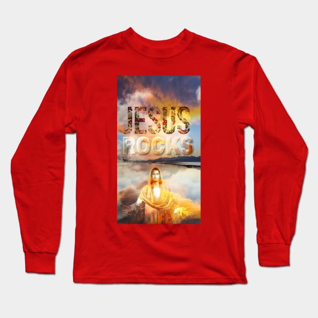 Jesus Rocks II Long Sleeve T-Shirt by wonderwoman0317